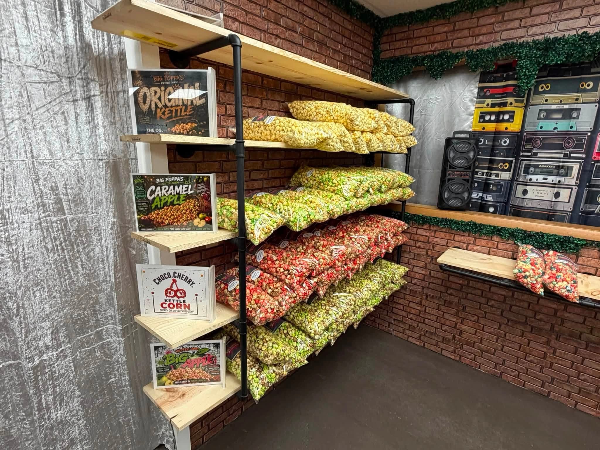 Big Poppa's flavor lineup on the shop shelf