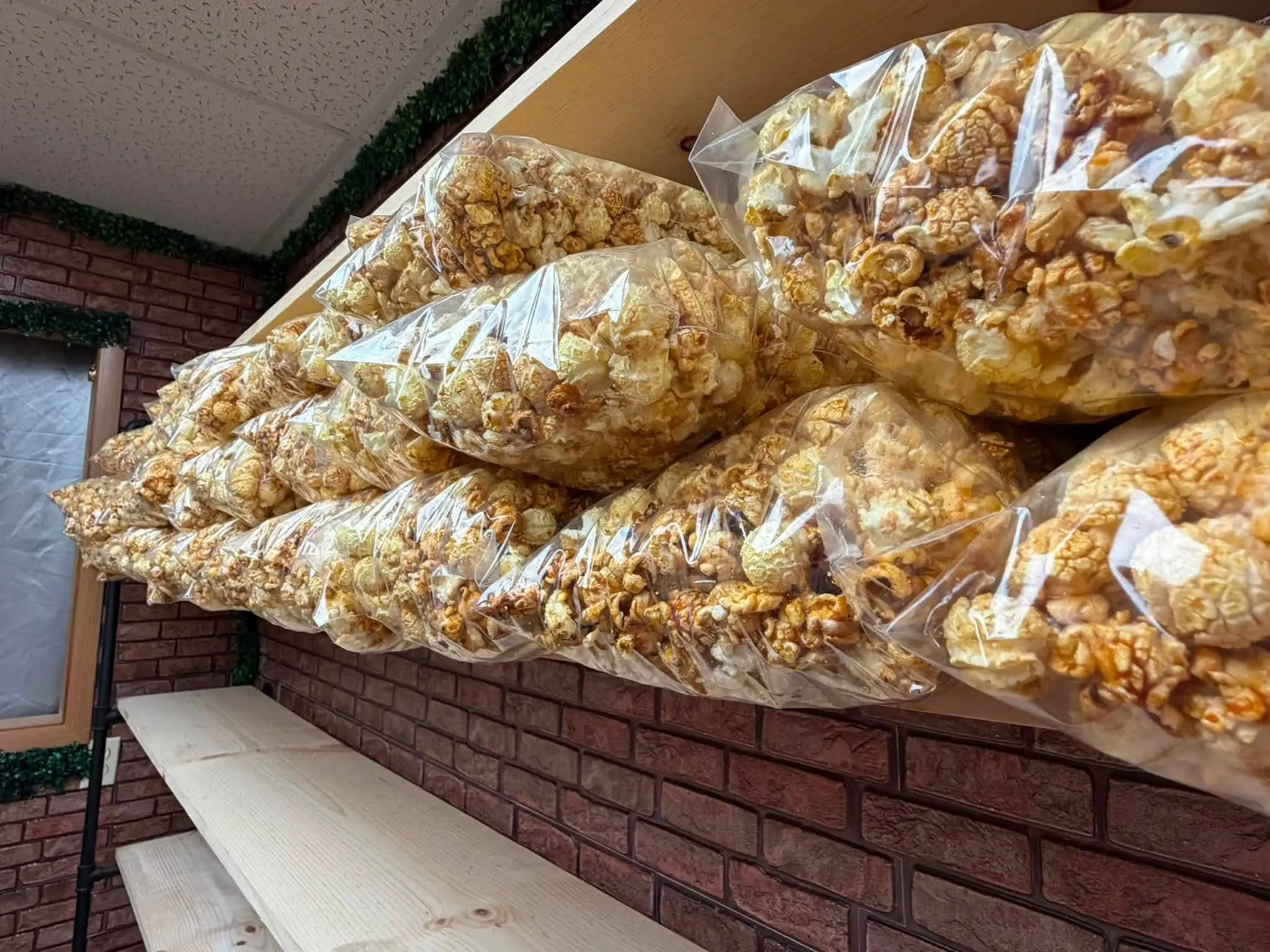 Bags of Big Poppa's gourmet kettle corn