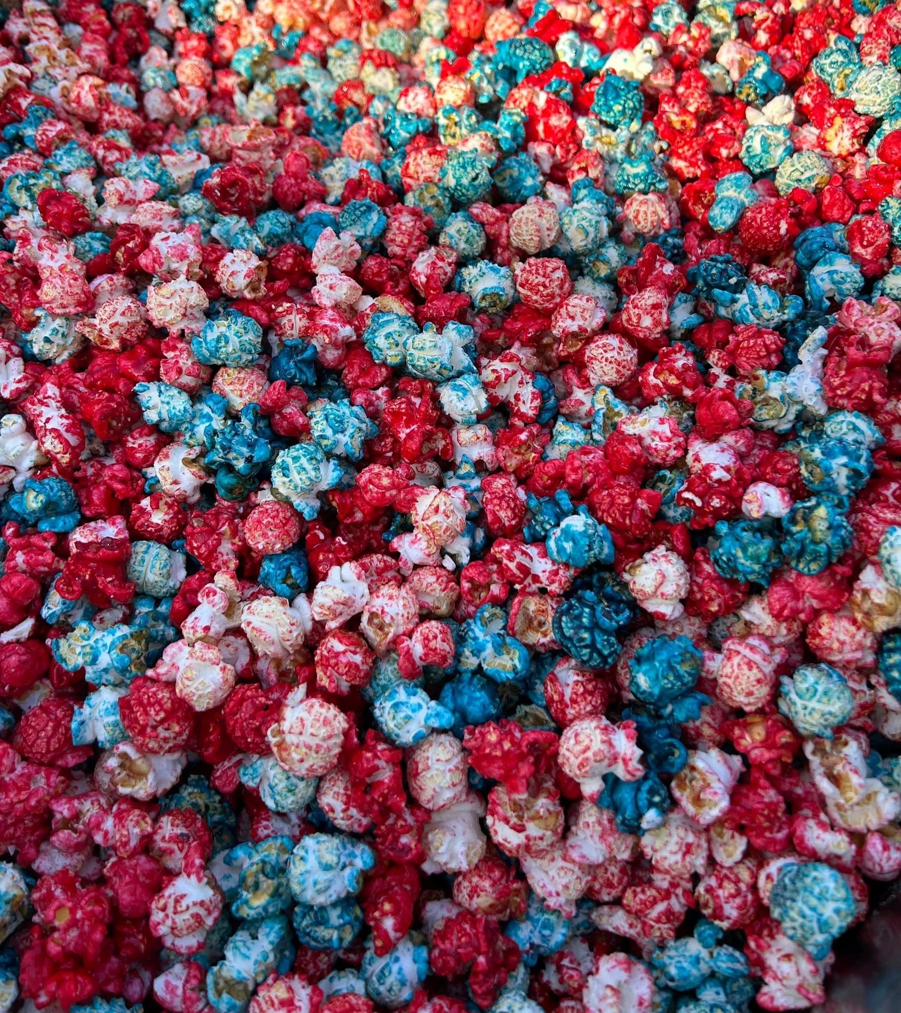Big Poppa's red, white & blue Bomb Pop kettle corn, fresh popped